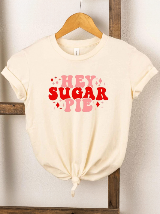 Hey Sugar Pie Stars Short Sleeve Toddler Tee, Cream
