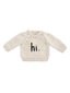 Hi. Crew Neck Garter Stitch Sweater, Black on Natural