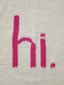 Hi. Hand Knit Blanket, Neon Pink