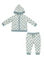 French Terry Hoodie & Jogger Set, Checkerboard Mist