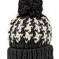 Houndstooth Knit Pom Hat