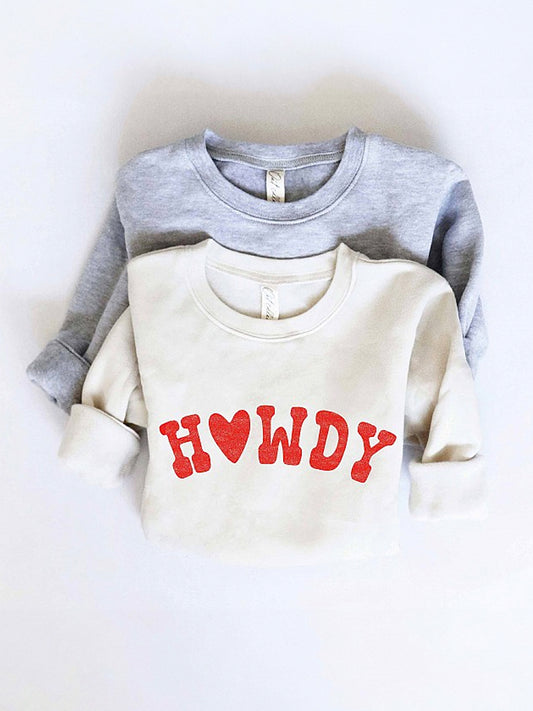 Howdy Toddler Graphic Sweatshirt, Heather Dust
