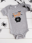 I'll Put A Spell On You Glitter Short Sleeve Bodysuit, Heather Grey