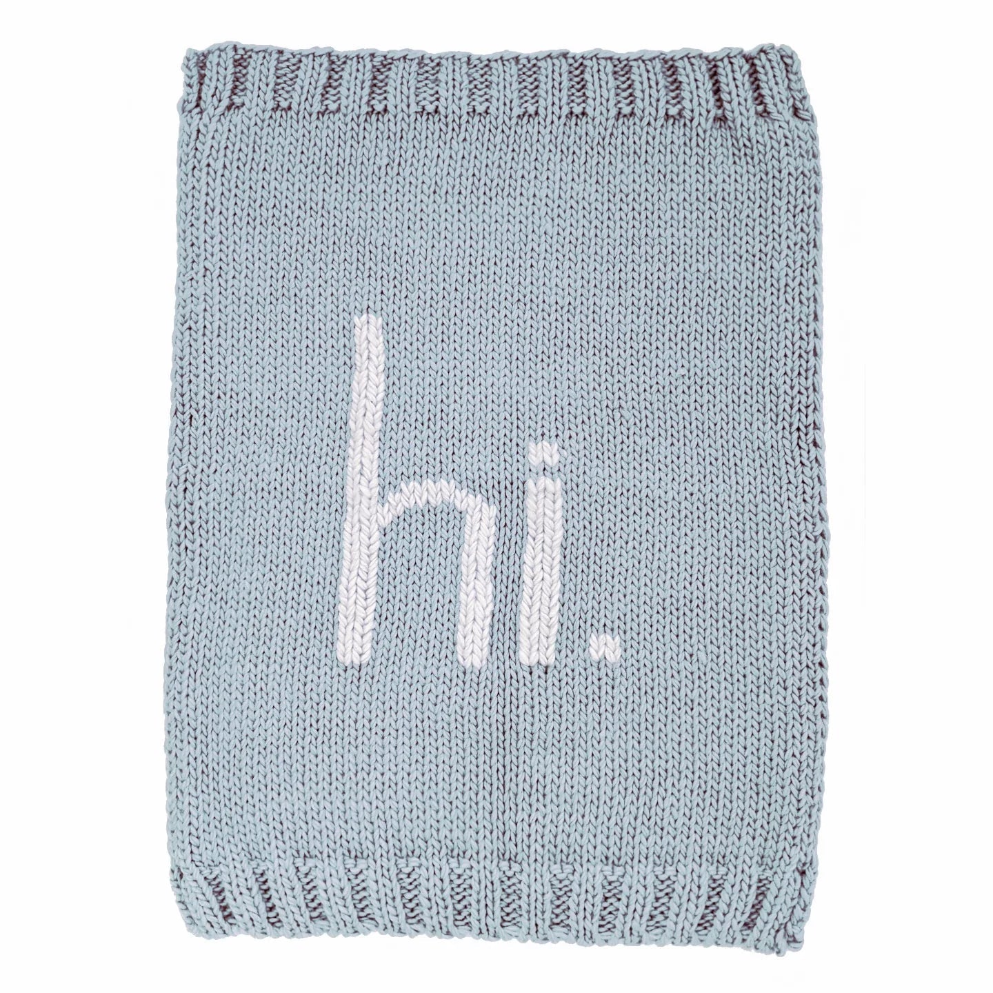 Hi. Hand Knit Blanket, Surf Blue