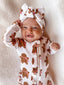 Organic Waffle Ruffle Zip Footie, Gingerbread Man