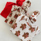 Organic Waffle Knotted Gown & Bow Set, Gingerbread Man