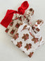 Organic Waffle Knotted Gown & Bow Set, Gingerbread Man