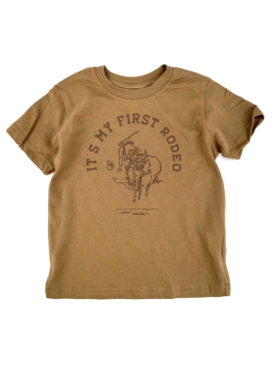 It's My First Rodeo Kids Tee, Light Brown