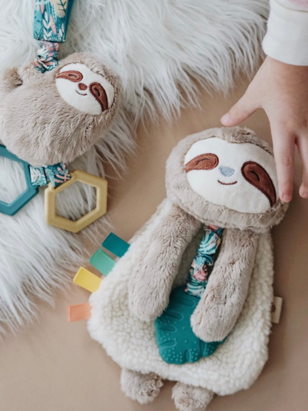 Itzy Lovey™ Plush Teether Toy, Sloth