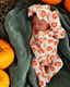 Organic Waffle Ruffle Zip Footie, Jack-O-Lantern