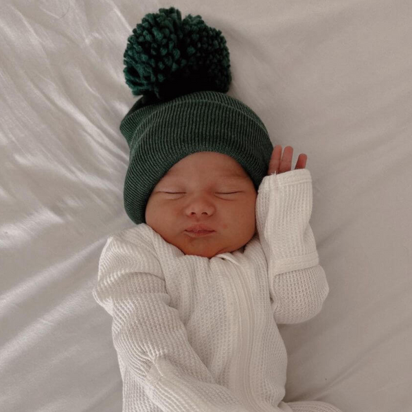 Newborn beanie with hot sale pom