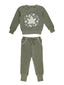 Organic Kids' Cozy Graphic Sweatshirt & Jogger Set, Hunter Leaves