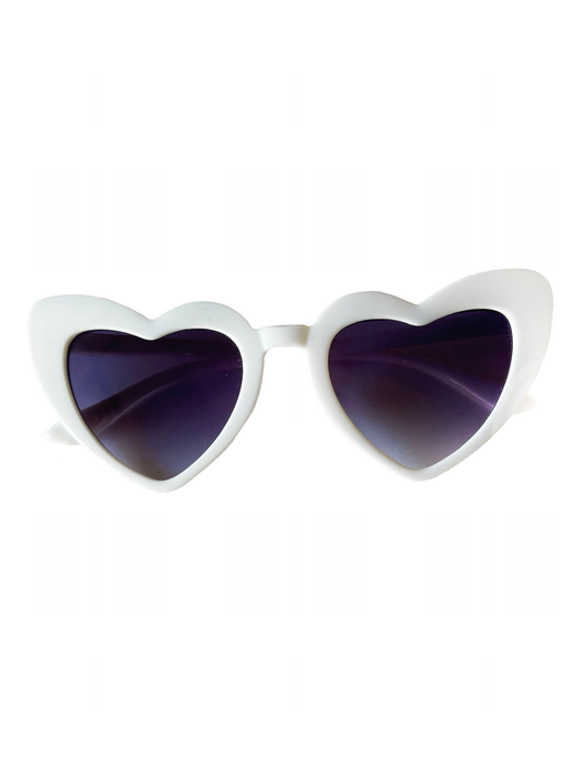 Kids Heart Sunglasses, White