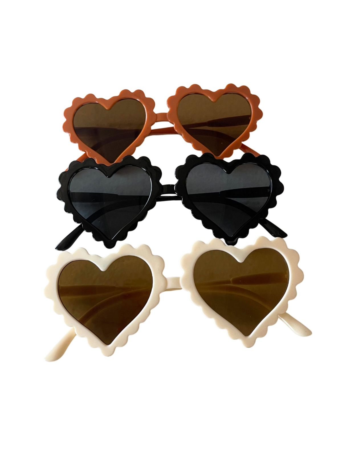 Kids Scallop Heart Sunglasses, Ivory