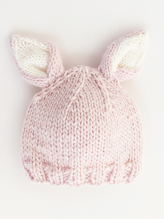 Knit Bunny Hat, Blush