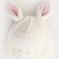 Knit Bunny Hat, White/Pink