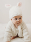 Knit Bunny Hat, White/Pink