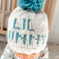 Knit Pom Hat, Lil Bunny Blue