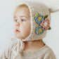 Knit Bunny Bonnet, Natural Flowers