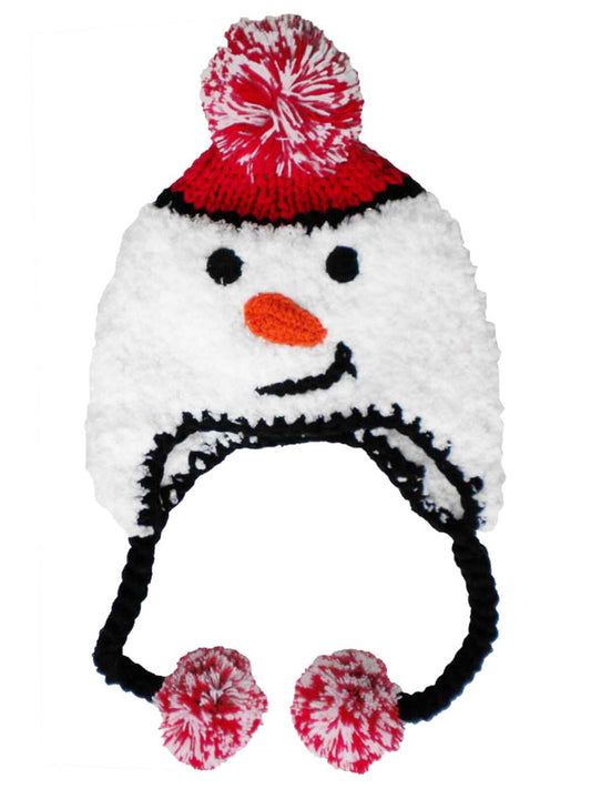 Knit Earflap Hat, Snowman