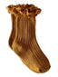 Lace Trim Ribbed Socks, Ochre