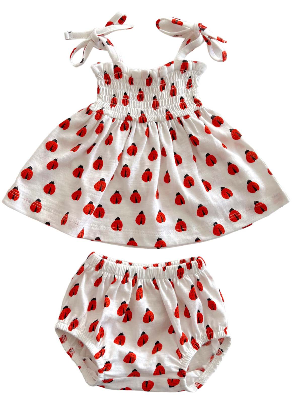 Ladybug Organic Smocked Set SpearmintLOVE