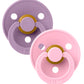 Colour Round Natural Rubber Latex Pacifier 2 Pack, Lavender/Baby Pink