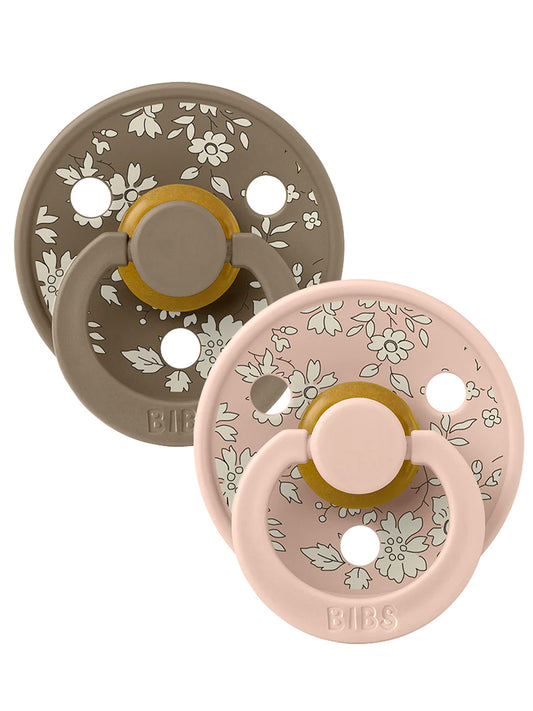 BIBS x LIBERTY Colour Round Natural Rubber Latex Pacifier 2 Pack, Capel Blush Mix