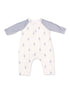 Long Sleeve Raglan Henley Romper, Lightning Bolts