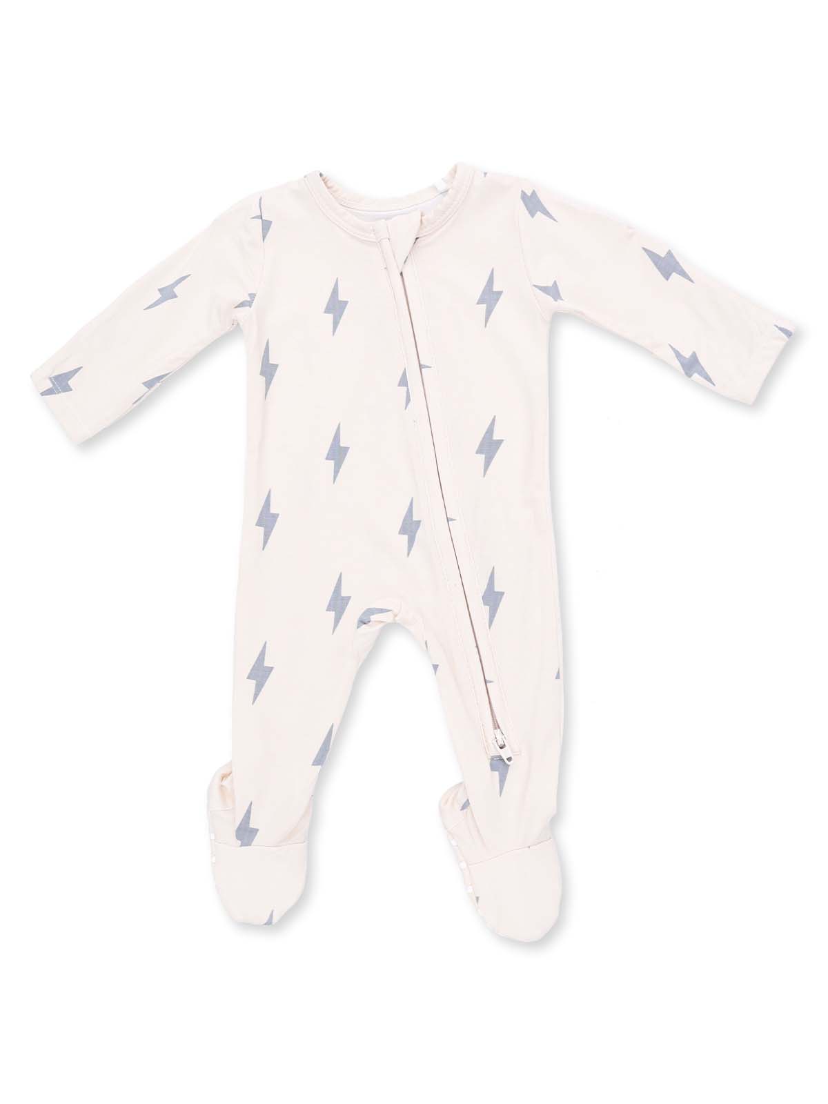 2-Way Zip Footie, Lightning Bolts
