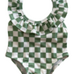 Lime Checkerboard / Isla Swimsuit / UPF 50+