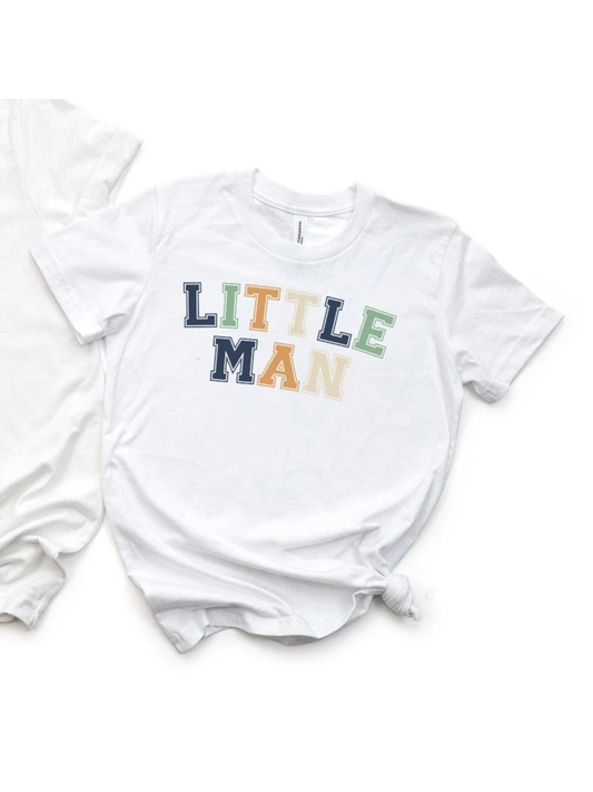 Little Man Bold Graphic Kids Tee, White