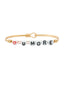 Love U More Letter Bead Bangle Bracelet, Brass