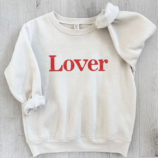 Lover Typewriter Toddler Graphic Sweatshirt, Heather Dust