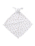 Soft, white baby blanket with tan spots and a bunny head, perfect for comfort and cuddles.