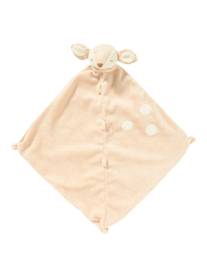Soft beige baby blanket with a deer head and paw prints, perfect for comfort and cuddling.