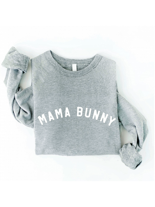 Mama Bunny Arch Women's Graphic Fleece Sweatshirt, Heather Grey