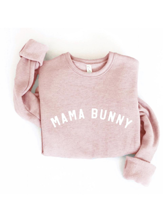 Mama Bunny Arch Women's Graphic Fleece Sweatshirt, Rose