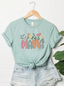 Mama Flowers Colorful Women's Graphic Tee, Seafoam