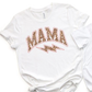 Mama Leopard Lightning Bolt Women's Graphic Tee, White
