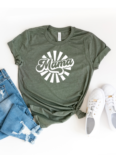 Mama Rays Women's Graphic Tee, Army Green – SpearmintLOVE