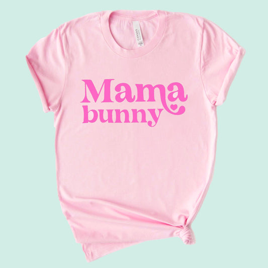 Mama Bunny Women's Easter Graphic Tee, Pink