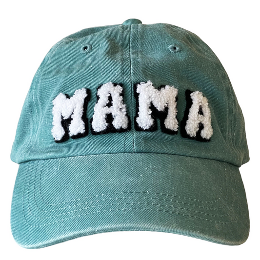 MAMA Adult Baseball Hat, Vintage Wash Caribbean Green