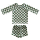 Lime Checkerboard / Mar Rashguard Set / UPF 50+