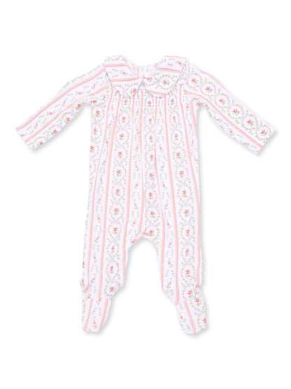 Smocked Peter Pan Snap Footie, Marnie Rosebud Stripe