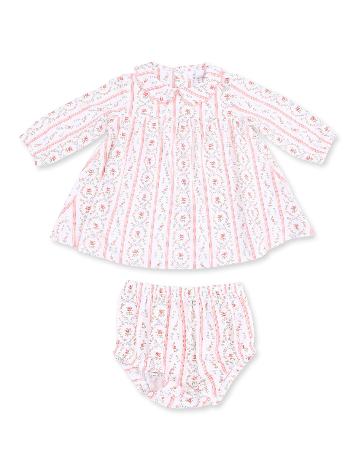 Long Sleeve Petal Collar Dress & Bloomer, Marnie Rosebud Stripe