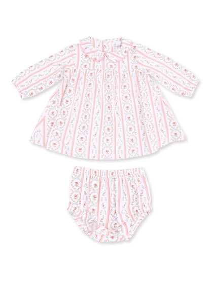 Long Sleeve Petal Collar Dress & Bloomer, Marnie Rosebud Stripe