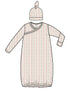 Kimono Gown & Knotted Hat Set, Marnie Rosebud Stripe