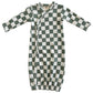 Matcha Milkshake Checkerboard / Organic Gown