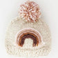 Mauve Rainbow Knit Pom Hat